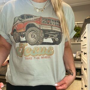 Graphic Tee tshirt , Jesus Take the Wheel